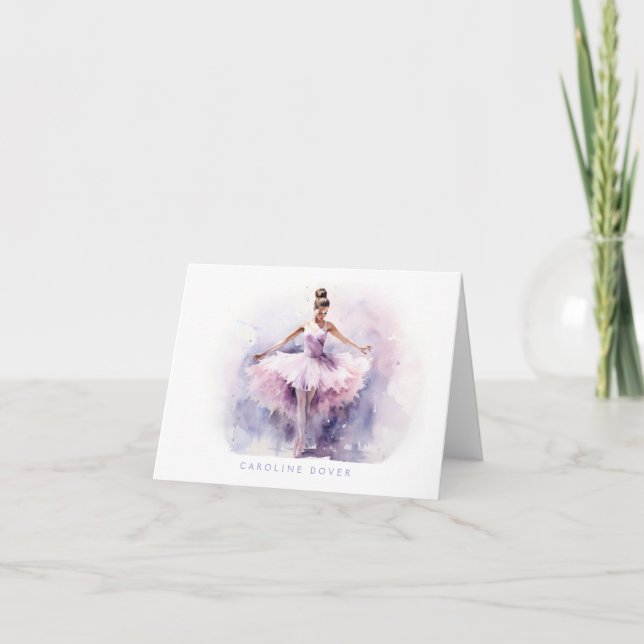 Carte De Remerciements Personalized Ballet Thank You Note Card Stationery (Devant)