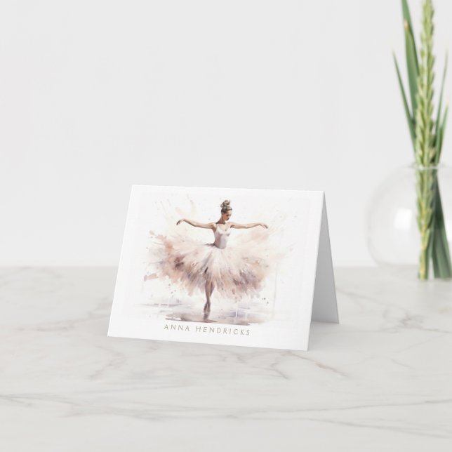 Carte De Remerciements Personalized Ballet Thank You Note Card Stationery (Devant)