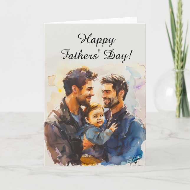 Carte De Remerciements Personalized Father's Day Cards for Gay Dads (Devant)