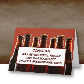 Carte De Remerciements Personalized! Fun Beer Theme Retirement Card