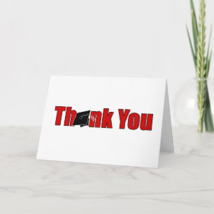 Carte De Remerciements Personalized Graduation Thank You Card Red & Black