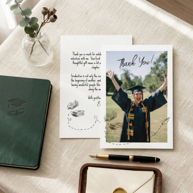 Carte De Remerciements Personalized Graduation Thank You Card with Photo (Créateur téléchargé)