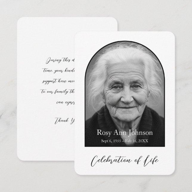 Carte De Remerciements Personalized Memorial Thank You Card (Devant / Derrière)