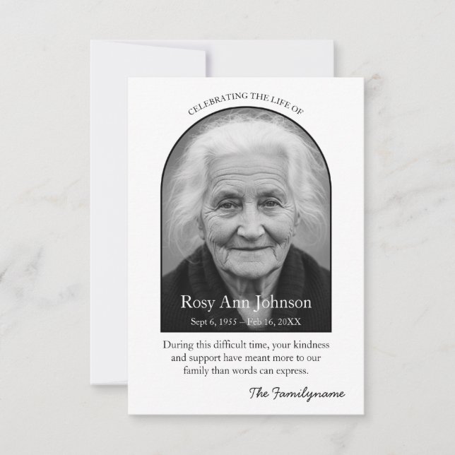 Carte De Remerciements Personalized Memorial Thank You Card (Devant)