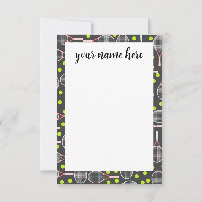 Carte De Remerciements Personalized Tennis Racket Notecards (Devant)
