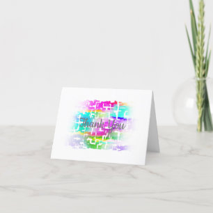 Carte De Remerciements Personnalisable couleur Motif multicolore