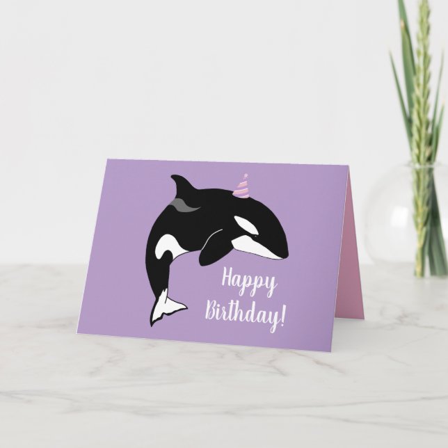 Carte De Remerciements Personnalisable Orca Killer Whale Anniversaire (Devant)