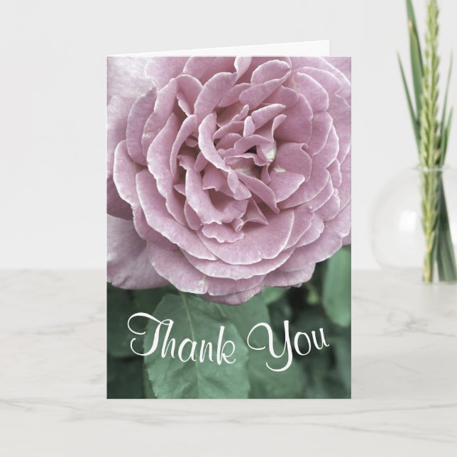 Carte de remerciements personnalisable Rose Rose (Devant)