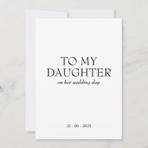 Carte De Remerciements Personnalisé "À ma fille" LE JOUR DE SON Mariage