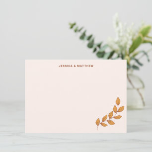 Carte De Remerciements Personnalisé Boho Earthy Vine Nom de mariage perso