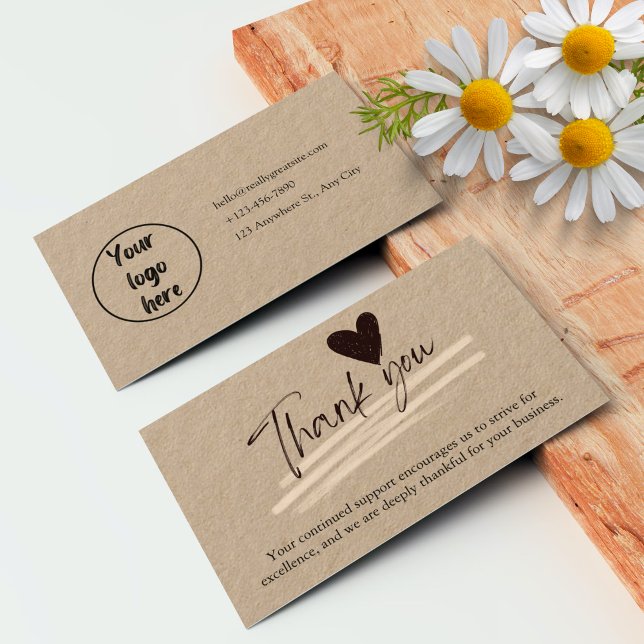 Carte de remerciements personnalisé Brown minimal (Personalized Printable Thank You Card Brown Minimalist)