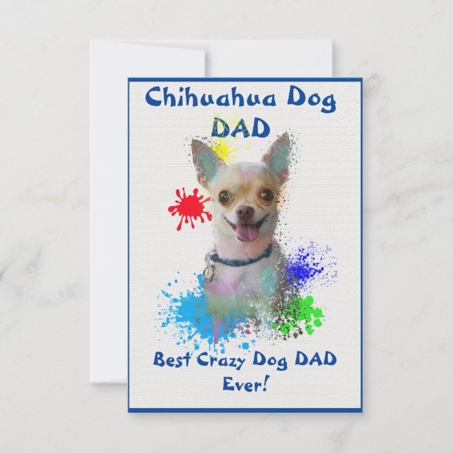 Carte De Remerciements Personnalisé Chihuahua papa chien meilleur chien f (Devant)