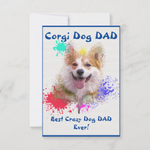 Carte De Remerciements Personnalisé Corgi papa chien meilleur chien fou p