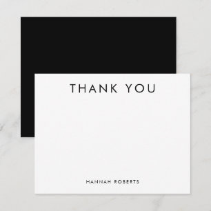 Carte De Remerciements Personnalisé Minimaliste Moderne Noir et Blanc