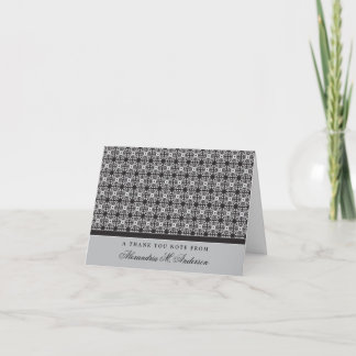 Carte de remerciements personnalisé Orné (argent/n