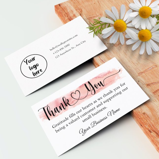 Carte de remerciements personnalisé pour les petit (small business thank you card for customer)