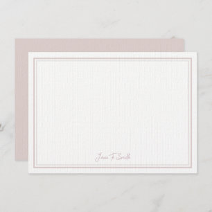 Carte De Remerciements Personnalisé Rose Simple Bordure Moderne