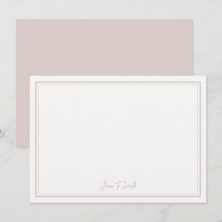 Carte De Remerciements Personnalisé Rose Simple Bordure Moderne