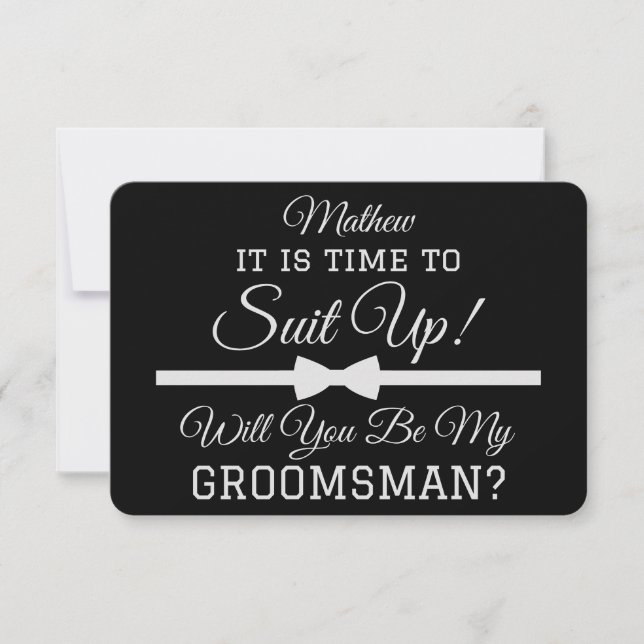Carte De Remerciements Personnalisé "Serez-Vous Mon Groomsman ?" Convient (Devant)