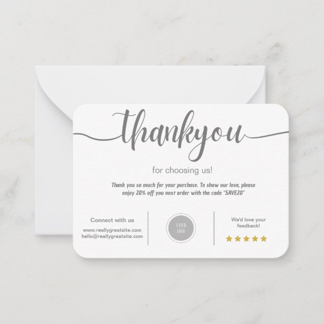 Carte de remerciements personnalisée (Devant)