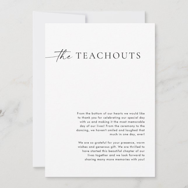 Carte de remerciements personnalisée (Dos)