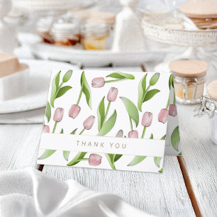 Carte de remerciements personnalisée de tulipe ros