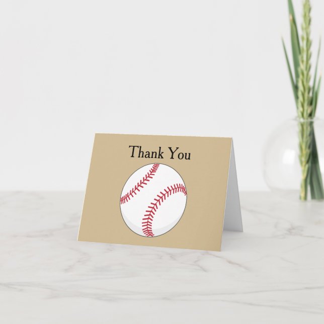 Carte De Remerciements Personnaliser le ballon de baseball (Devant)