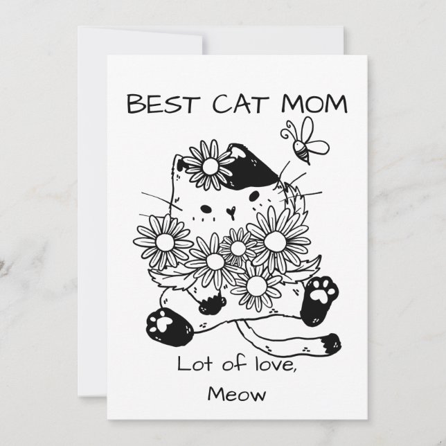 Carte De Remerciements Personnaliser Meilleure maman chat (Devant)