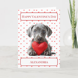 Carte De Remerciements Personnaliser Weimaraner Puppy Valentine Card