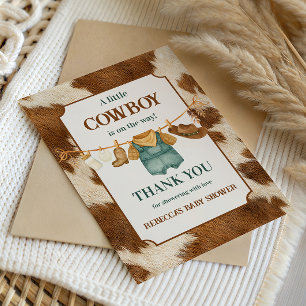Carte De Remerciements Pet Cow-Boy Vêtements de Cowboy pour Bébé Shower F