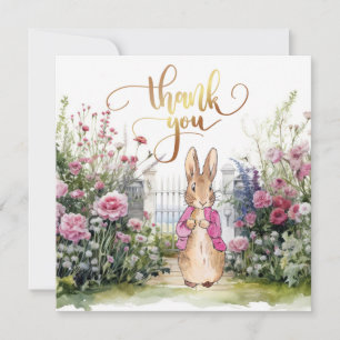 Carte De Remerciements Peter le lapin rose Veste Jardin