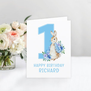 Carte De Remerciements Peter Rabbit Baby Boy's First Birthday Card