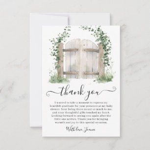 Carte De Remerciements Peter Rabbit Garden Porte de verdure Baby shower