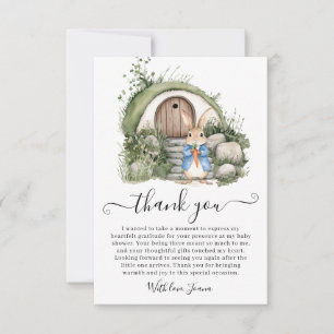 Carte De Remerciements Peter Rabbit Green Burrow Porte en bois Baby showe