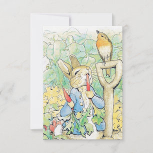 Carte De Remerciements « Peter Rabbit mange une carotte » de Beatrix Pott