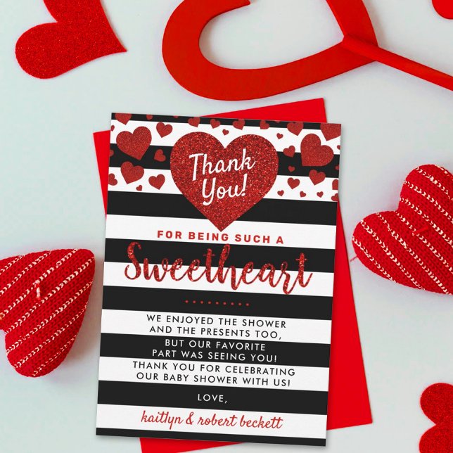 Carte De Remerciements Petit amour Baby shower de la Saint Valentin (Créateur téléchargé)