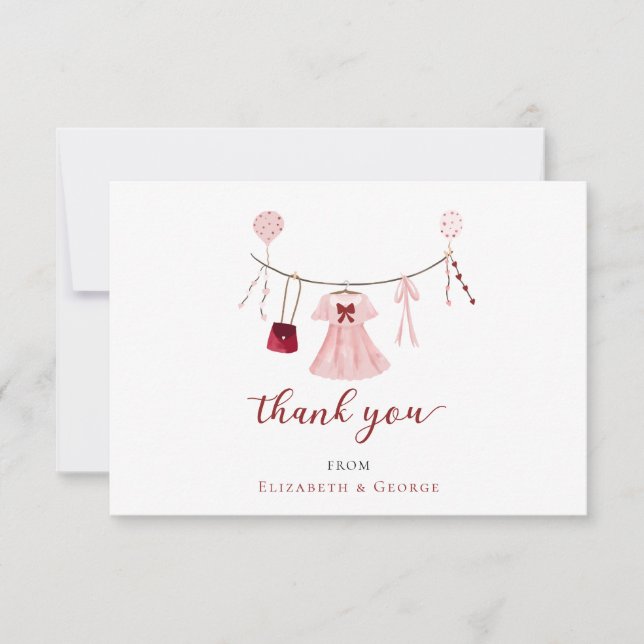 Carte De Remerciements Petit Baby shower amoureux Valentine Custom (Devant)