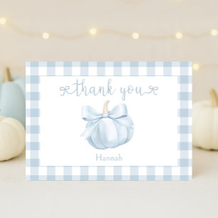 Carte De Remerciements Petit Baby shower bleu Citrouille