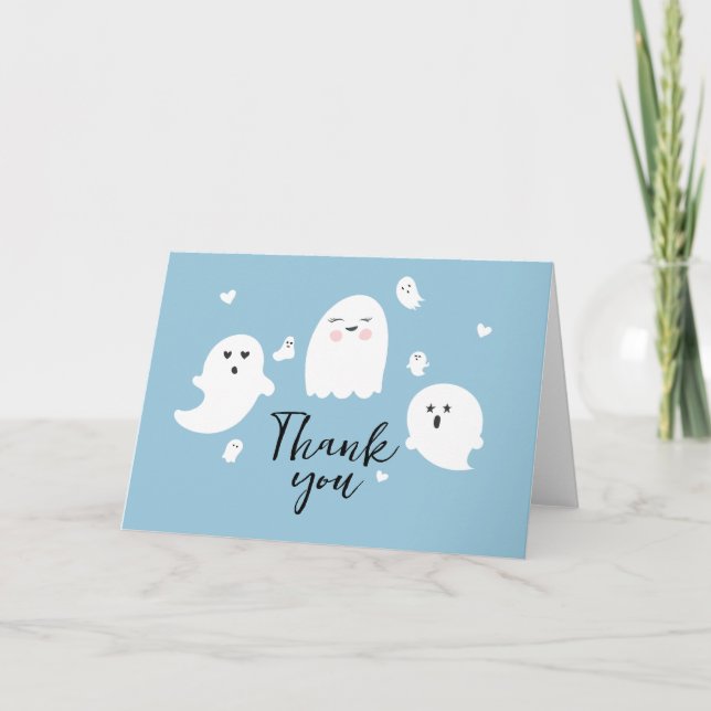 Carte De Remerciements Petit Baby shower Boy Ghost Boy (Devant)