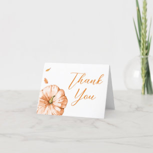 Carte De Remerciements Petit Baby shower Citrouille de automne minimalist