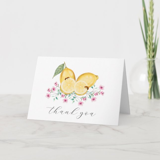 Carte De Remerciements Petit Baby shower Citrus Citron Simple Cutie (Devant)