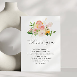 Carte De Remerciements petit baby shower d'agrumes