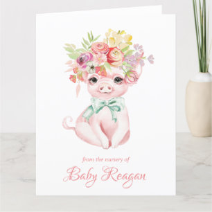 Carte De Remerciements Petit Baby shower de cochon