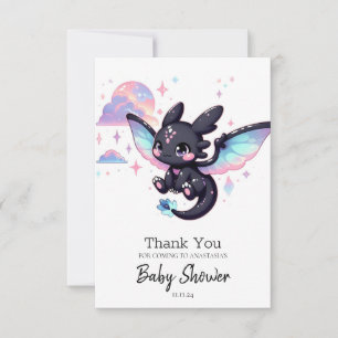 Carte De Remerciements Petit Baby shower de dragon doux