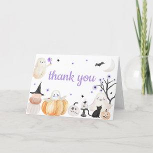 Carte De Remerciements Petit Baby shower d'Halloween violet