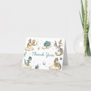 Carte De Remerciements Petit Baby shower Dragon