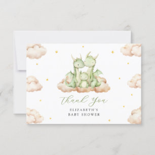 Carte De Remerciements Petit Baby shower Dragon