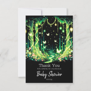 Carte De Remerciements Petit Baby shower forestier enchanté magique