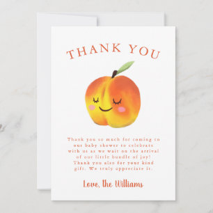 Carte De Remerciements Petit Baby shower Fruit Fruit Sweet Peach
