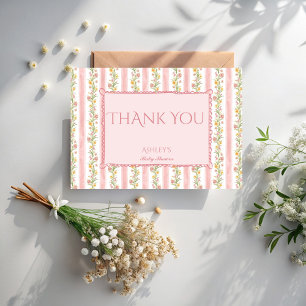 Carte De Remerciements Petit baby shower millénaire pour la fête du thé d